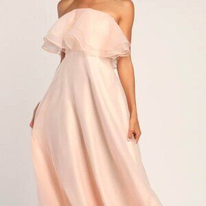 Lulus Sweet Passion Strapless Organza Dress